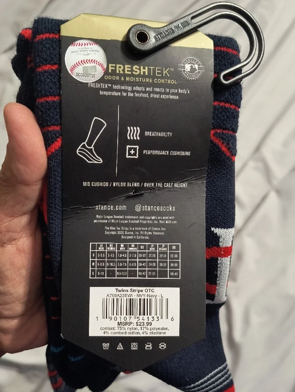 Stance Navy, Red & White Minnesota Twins Athletic Baseball Socks